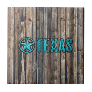 Rustic Texas Star (blauw) Tegeltje
