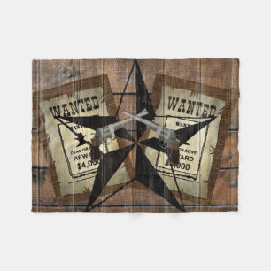 Rustic Texas Star Westerne dubbele gezochte pistol Fleece Deken
