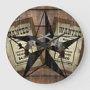 Rustic Texas Star Westerne dubbele gezochte pistol Grote Klok