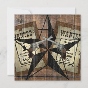 Rustic Texas Star Westerne dubbele gezochte pistol Kaart