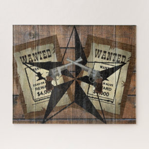 Rustic Texas Star Westerne dubbele gezochte pistol Legpuzzel
