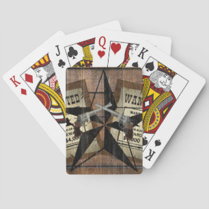Rustic Texas Star Westerne dubbele gezochte pistol Pokerkaarten