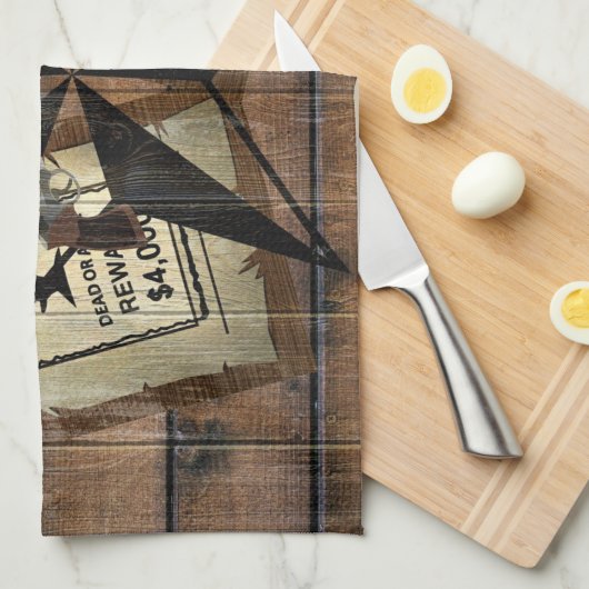 Rustic Texas Star Westerne dubbele gezochte pistol Theedoek (Quarter Fold)