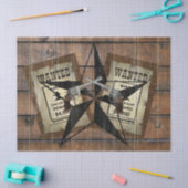 Rustic Texas Star Westerne dubbele gezochte pistol Tissuepapier (Craft)