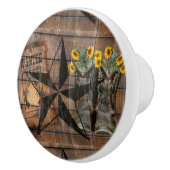 Rustic Texas Star Westerne Pistol Cowboy Boots Keramische Knop (Rechts)