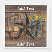 Rustic Texas Star Westerne Pistol Cowboy Boots Servet (Voorkant)
