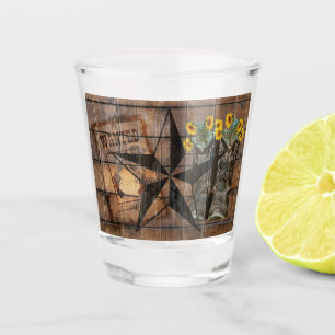 Rustic Texas Star Westerne Pistol Cowboy Boots Shot Glas