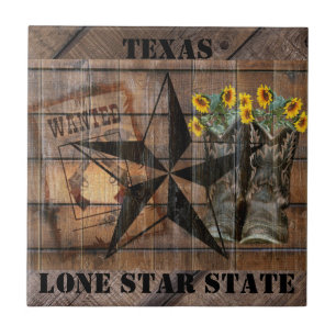 Rustic Texas Star Westerne Pistol Cowboy Boots Tegeltje