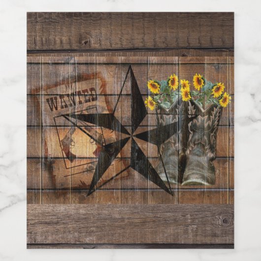 Rustic Texas Star Westerne Pistol Cowboy Boots Wijn Etiket (Enkel label)