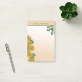 Rustic Texture Golden Flowers and Leaves Artwork Post-it® Notes (Kantoor)