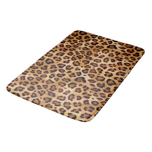 Rustic Texture Leopard Print Badmat