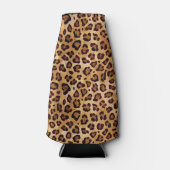 Rustic Texture Leopard Print Flesjeskoeler (Voorkant)