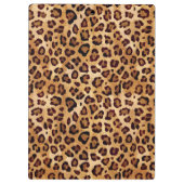 Rustic Texture Leopard Print Naam toevoegen Klembord (Achterkant)
