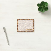 Rustic Texture Leopard Print Naam toevoegen Post-it® Notes (Kantoor)