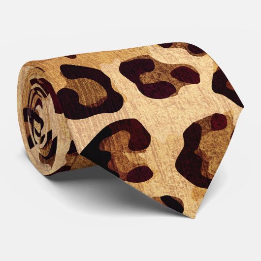 Rustic Texture Leopard Print Stropdas (Opgerold)