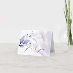 Rustic Thank You Amethyst Watercolor Foliage Bedankkaart