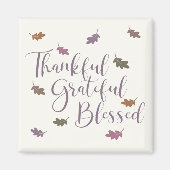 Rustic Thankful Grateful Blessed Autumn Leaves Magneet (Voorkant)