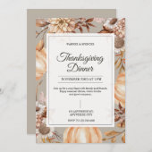 Rustic Thanksgiving Dinner Invitation (Devant / Derrière)
