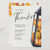Rustic Thanksgiving Dinner Invitation Kaart (Voorkant / Achterkant)