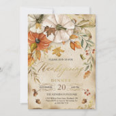 Rustic Thanksgiving Dinner Pumpkin Invitation (Devant)