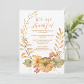 Rustic Thanksgiving Uitnodiging Herfst (Staand voorkant)