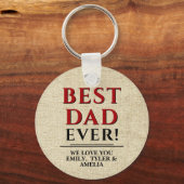 Rustic The Best Pap Ever Typography Father Day Sleutelhanger (Voorkant)