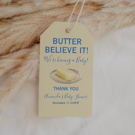 Rustic Theme Butter Yellow Blue Baby Shower  Cadeaulabel