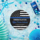 Rustic Thin Blue Line Police Graduparty Papieren Bordje (Feest)