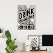 Rustic Time to Drink Champagne Holiday Poster (Thuiskantoor)