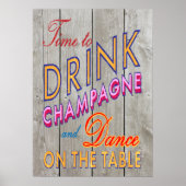 Rustic Time to Drink Champagne Poster (Voorkant)
