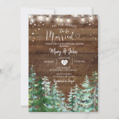 Rustic Tis het seizoen om te trouwen Pine Trees Kaart (Voorkant)