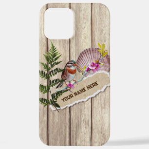 Rustic Torn Paper Wood Oil Paint Personalize Name iPhone 12 Pro Max Hoesje