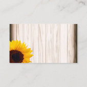 Rustic Tournesol Mariage Cartes de Place (Dos)