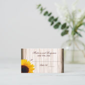 Rustic Tournesol Mariage Cartes de Place (Debout devant)