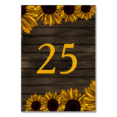 Rustic Tournesols Grange Bois numéro de table (Dos)