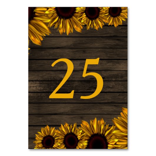 Rustic Tournesols Grange Bois numéro de table (Par défaut)