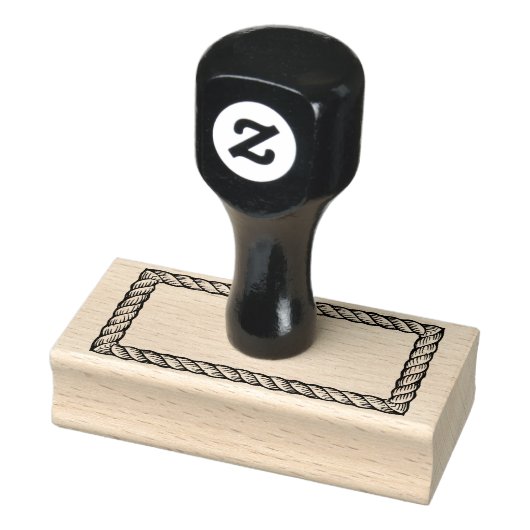 Rustic touw eenvoudig rechthoekig 1x2 frame 	rubberstempel (Stempel)