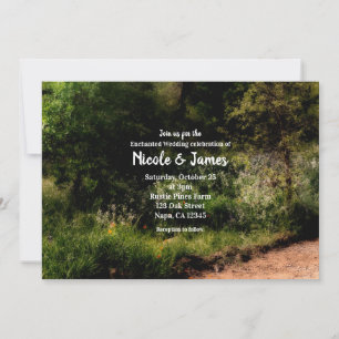 Rustic Trail Floral Enchanted Forest Wedding RSVP Kaart