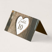 Rustic Tree Bark Hart Foto Tafel Nummer Kaart (Achterkant)