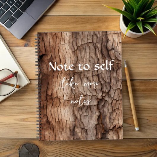Rustic Tree Bark Texture Spiral Notitieboek