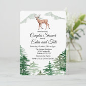 Rustic Tree Deer Couples Douche Invitation (Debout devant)