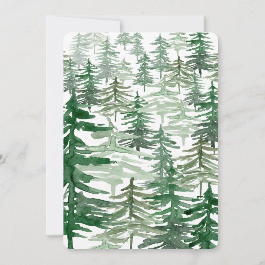 Rustic Tree Deer Couples Douche Invitation (Dos)