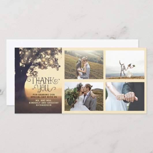 Rustic Tree Dream Summer Wedding Dank u Bedankkaart (Voorkant / Achterkant)