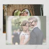 Rustic Tree Heart Photo Lights Merci Cartes (Devant / Derrière)