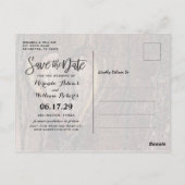 Rustic Tree Heart Photo Save the Date Wedding Post Briefkaart (Achterkant)