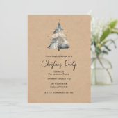 Rustic Tree Jingle and Mingle Christmas Invitation (Debout devant)