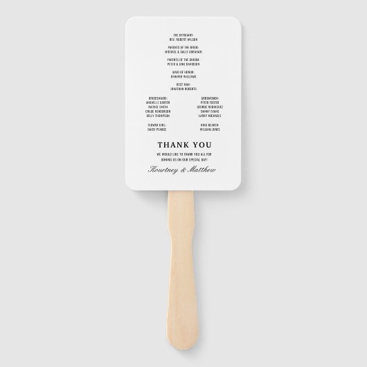 Rustic Tree Lake Twinkle Lights Wedding Programme Handwaaier (Achterkant)