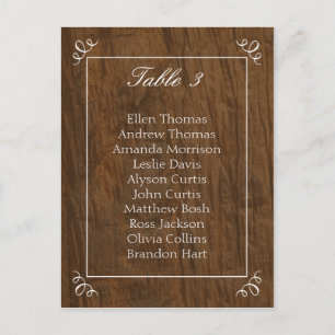 Rustic Tree Wedding Zitting Grafiek Briefkaart
