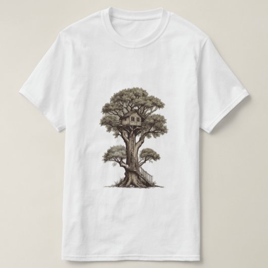 Rustic Treehouse Retreat" Beschrijving: T-shirt (Design voorkant)