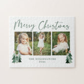 Rustic Trees Modern Kerstfeestdag 3 Foto Legpuzzel (Horizontaal)